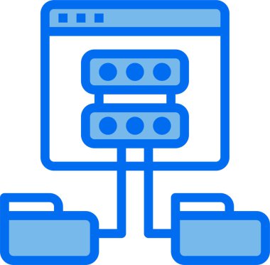 Veritabanı kavramının minimalist vektör simgesi 