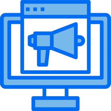 Çevrimiçi pazarlamanın minimalist vektör simgesi 