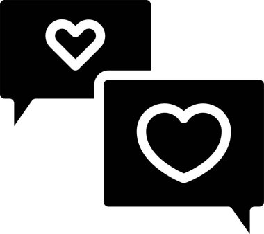 Kalp sevgisi sohbet mesajlarının vektör illüstrasyon simgesi