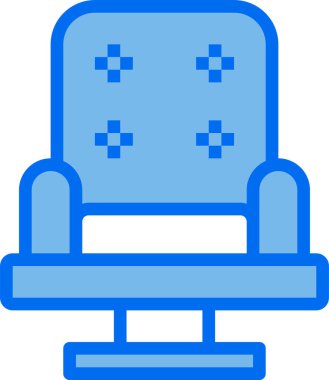 Sandalyenin vektör simgesi. biçim, beyaz arkaplanda düz bir semboldür