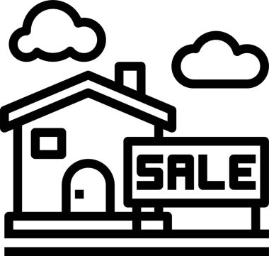 satılık ev, vektör illüstrasyonu