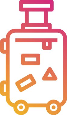 Tekerlekli bavulların minimalist vektör simgesi