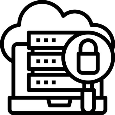 Bulut sunucu bilgisayarının vektör illüstrasyon simgesi