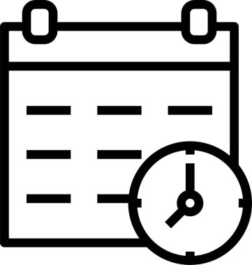 Takvim simgesinin vektör illüstrasyonu