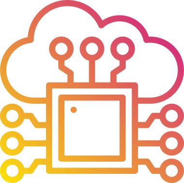 Dijital işlemci simgesi. Çip simgesi. Teknoloji simgesi