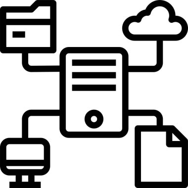 Veritabanı kavramının minimalist vektör simgesi 