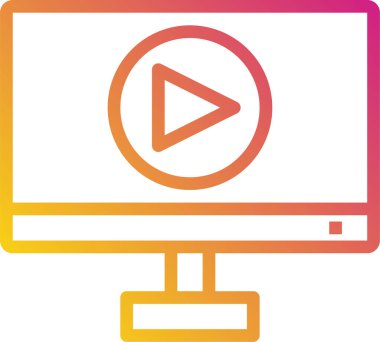 Bilgisayar Video Çalmanın minimalist vektör simgesi