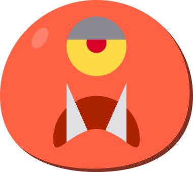 Canavar yüzünün karikatür çizimi