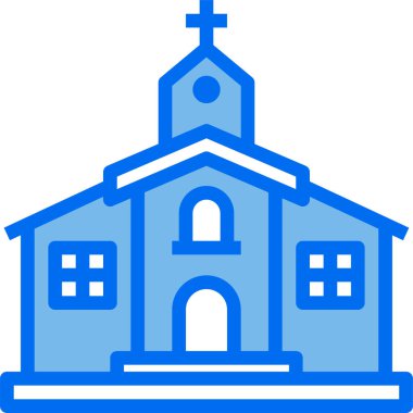 kilise düz vektör simgesi 