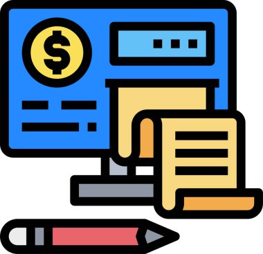 Fatura vektör simgesi. Bill simgesi şablonu.