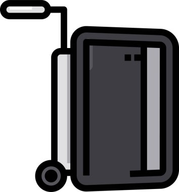 Tekerlekli bavulların minimalist vektör simgesi