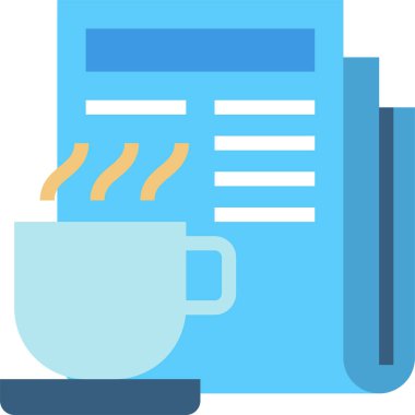 Kahve fincanı ve gazetenin vektör illüstrasyon simgesi 