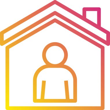 Mesajlı ev simgesi Evde kal. Coronavirus COVID-19 virüs karantina kampanyası