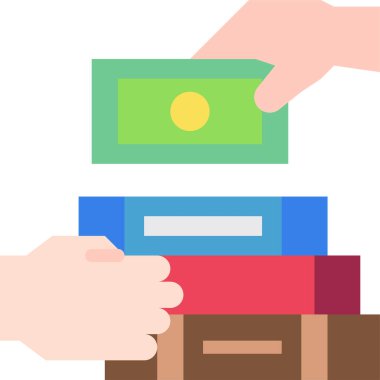 Kitapçı ikonu. Renkli vektör illüstrasyonu