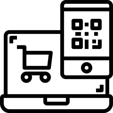 Alışveriş kavramının minimalist vektör simgesi 