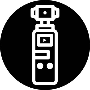 Kamera dengeleyicisinin basit simgesi, vektör illüstrasyonu