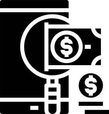 İş finans para sikkesinin vektör illüstrasyon simgesi 