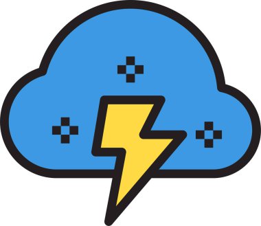 Yıldırımlı bir bulutun vektör çizimi 