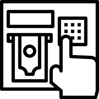 Modern tasarım minimalist vektör simgesi, el ve atm