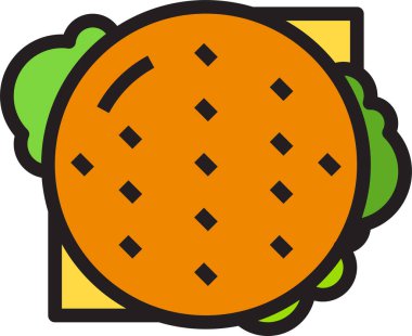 Hamburger yemek ikonu.