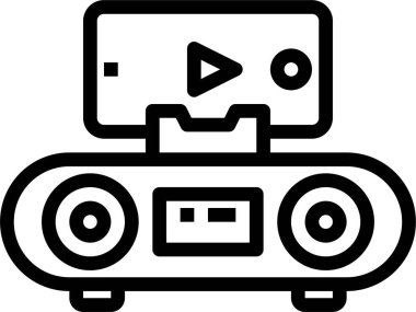 Müzik hoparlörü basit vektör simgesi 