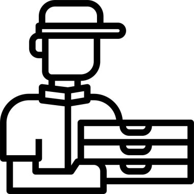 Teslimatçının minimalist vektör simgesi