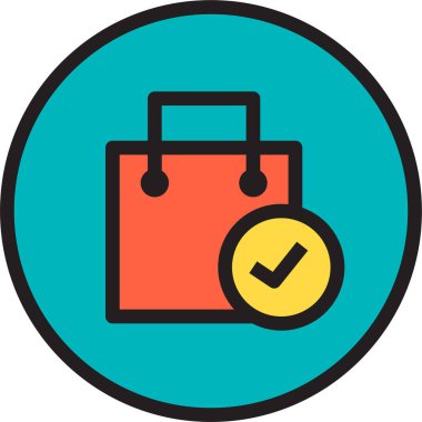 Alışveriş kavramının minimalist vektör simgesi 