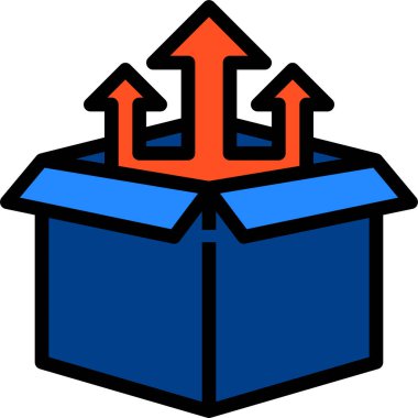 karton kutu düz simgesi, vektör illüstrasyonu