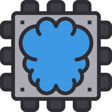 Dijital işlemci simgesi. Çip simgesi. Teknoloji simgesi