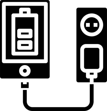 Modern siyah simge bataryasının vektör çizimi