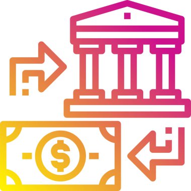 Finansal simge, iş simgesi, para simgesi, vektör illüstrasyonu 