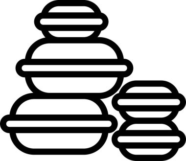 Minimalist vektör simgesi, beyaz üzerine izole edilmiş badem kurabiyeleri