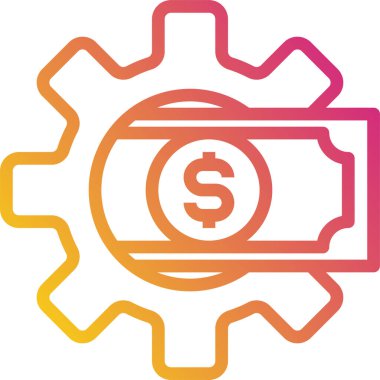 Finansal kalkınma vektör simgesi. iki renkli düz sembol, pembe ve mavi renkler, yuvarlak açılar, beyaz