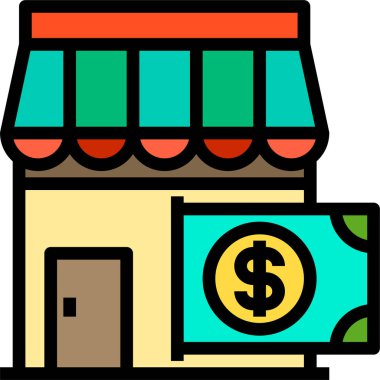 Dükkanın minimalist vektör simgesi, alışveriş kavramı 