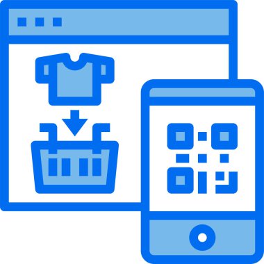 çevrimiçi alışveriş simgesi vektör illüstrasyonu