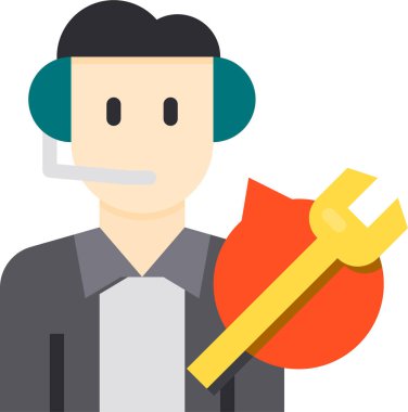 Teknik destek adamının vektör illüstrasyonu 