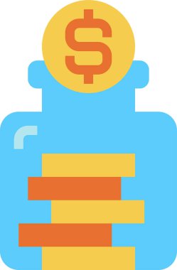 Sikke kaydetme konsepti düz simge, vektör illüstrasyonu 