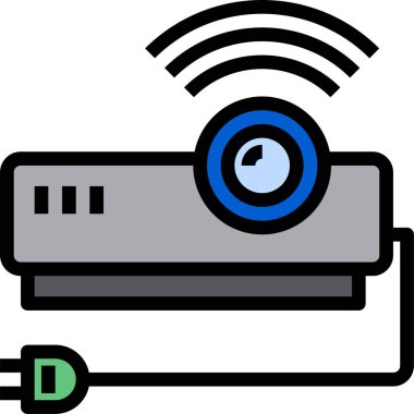 Beyaz arkaplanda vektör düz projektör simgesi