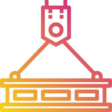 Kargo taşıyıcı vincinin minimalist vektör simgesi