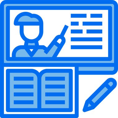 E-öğrenme simgesi, vektör illüstrasyonu