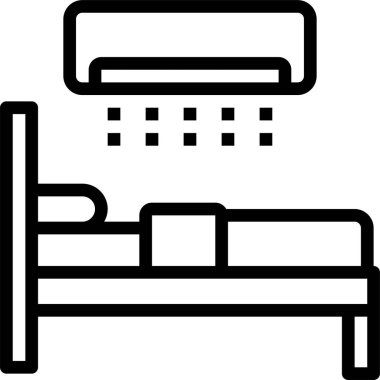 Yatak odası vektör illüstrasyonunda yatak