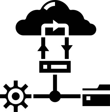 Bulut teknolojisi ikonu. Uzak servis düğmesinin vektör şablonu 