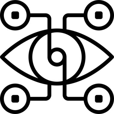 Gözün vektör illüstrasyonu, görüş teknolojisi kavramı 