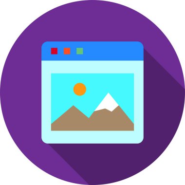 Fotoğraf web tarayıcısının vektör illüstrasyon simgesi