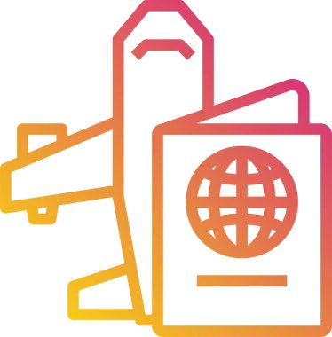Pasaport, seyahat ve turizm vektör simgesi