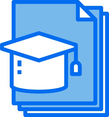 Eğitim simgesi, mezuniyet başlığı, vektör illüstrasyonu