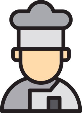 Aşçı şapkalı şefin vektör çizim simgesi