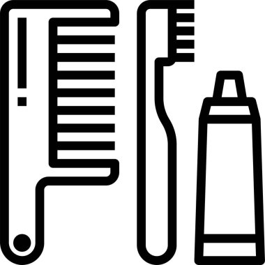 Diş fırçası ve diş macunu düz tasarımda basit vektör simgesi