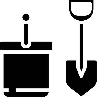 Çiftlik küreği simgesinin vektör illüstrasyonu