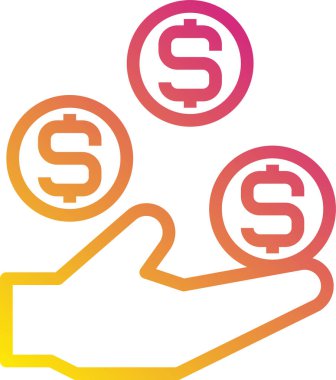 Para ikonunun vektör illüstrasyonu. Web siteleri için sikke simgesi, şablon